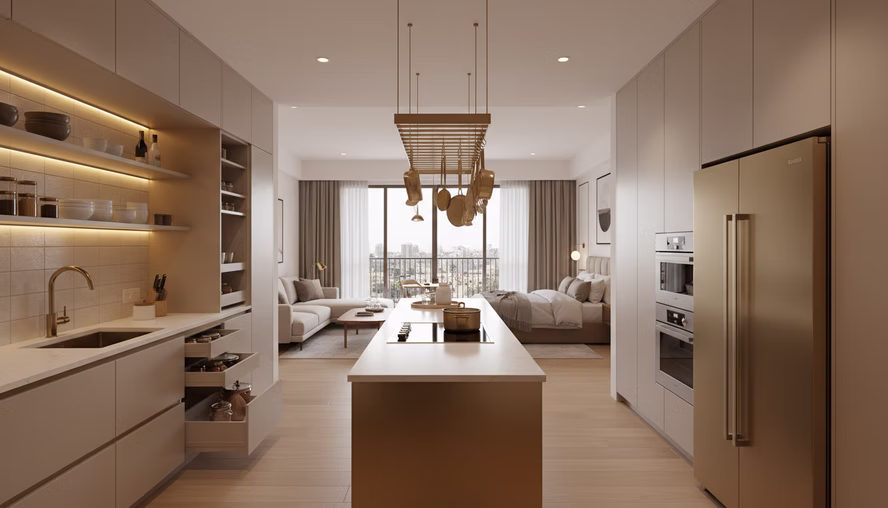 A practical kitchen balances beauty, storage, lighting, and daily cooking needs.